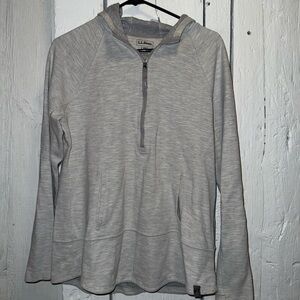 L.L. Bean Gray Zip Up Sweater Lightweight Knit